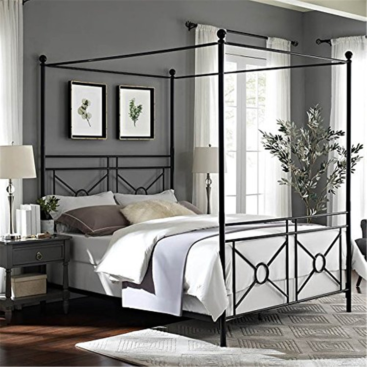 Queen Metal Platform Bed - Industrial Bed Frame, Sturdy Steel Design, Easy Assembly - Mountain Lodge