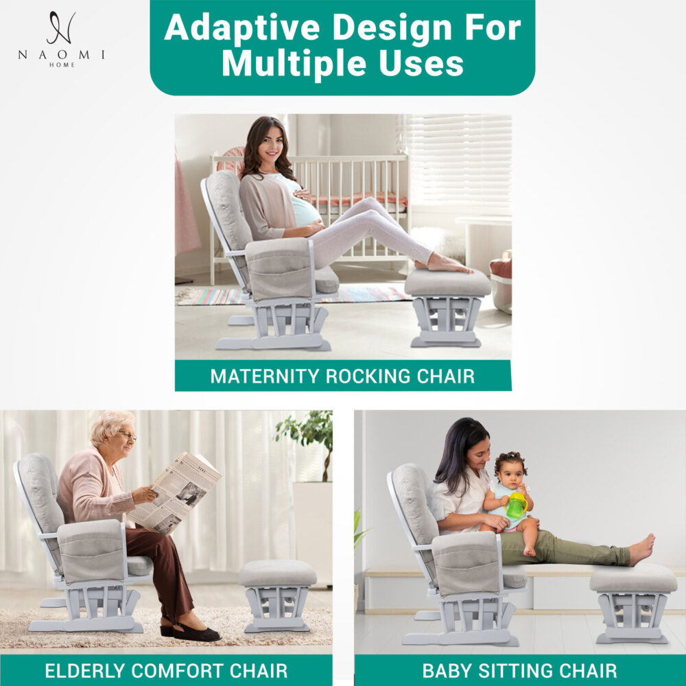 Glider and Ottoman Set by HomeStock - 21