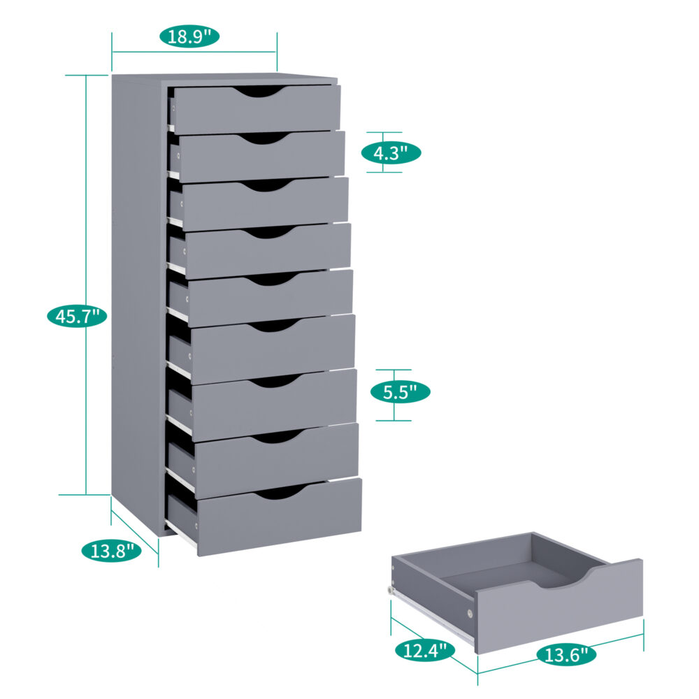 9-Drawer Office File Storage Cabinet by HomeStock - 82