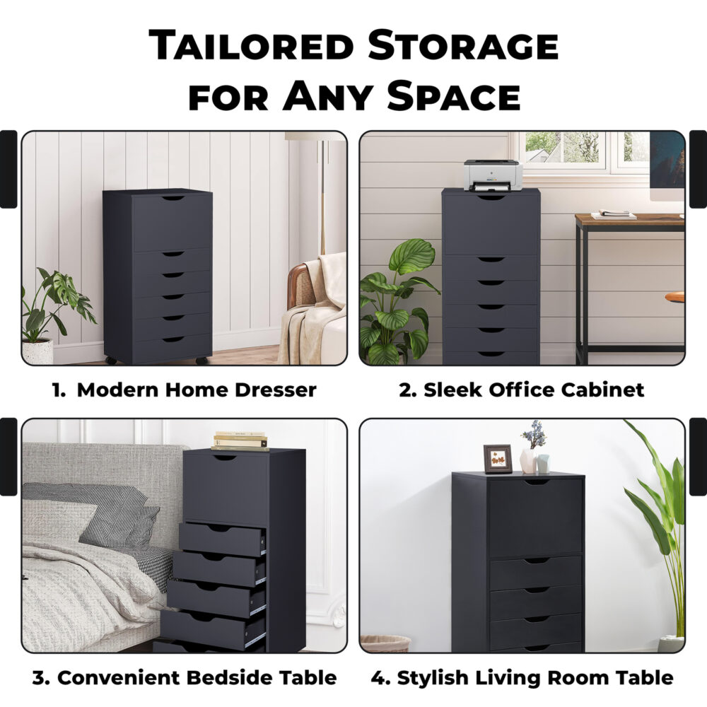 6-Drawer Office Storage Cabinet by HomeStock - 26