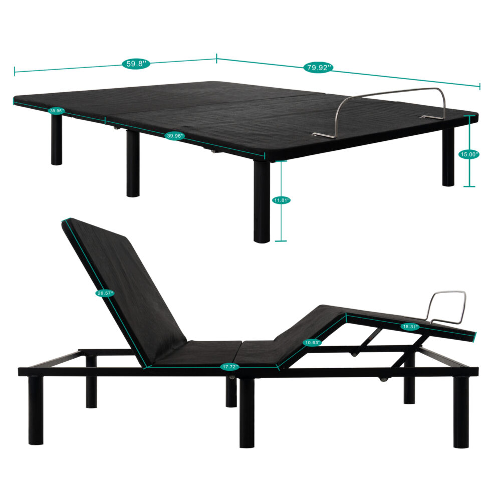 15″ Height Electric Adjustable Bed Frame Base With Wireless Remote Control by HomeStock - 14