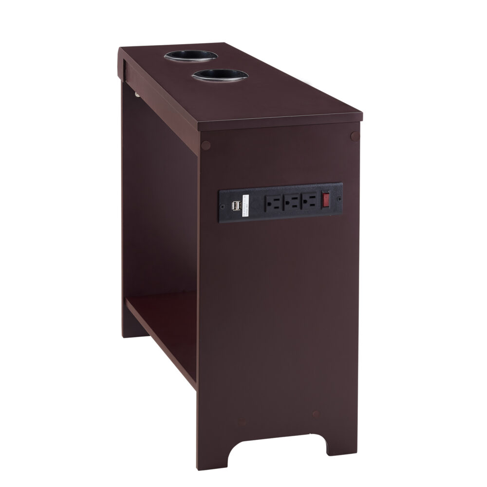 Chairside Table with USB Ports & Outlets by HomeStock - 8