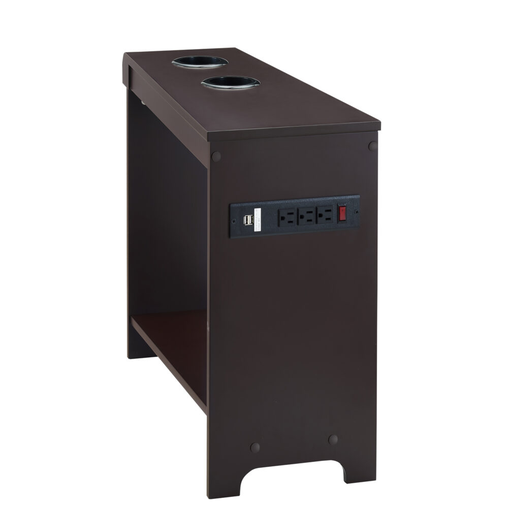 Chairside Table with USB Ports & Outlets by HomeStock - 13