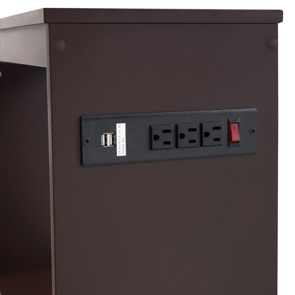 Chairside Table with USB Ports & Outlets by HomeStock - 17