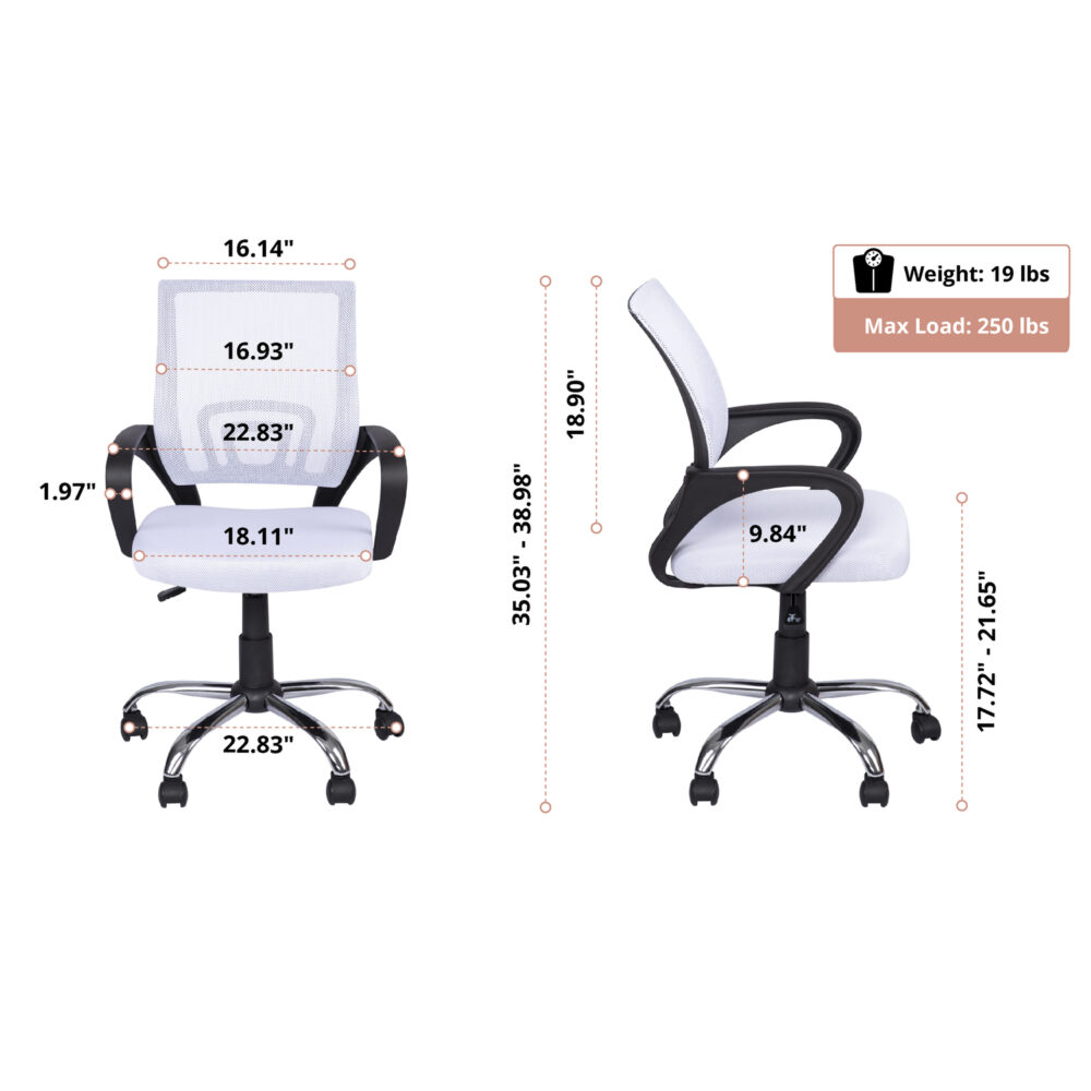 Adjusable Mesh Office Chair by HomeStock - 54
