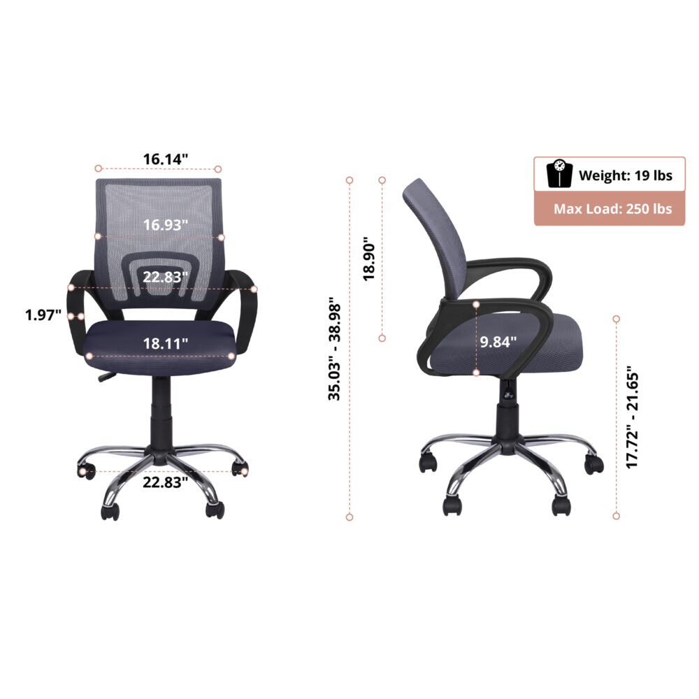 Adjusable Mesh Office Chair by HomeStock - 55