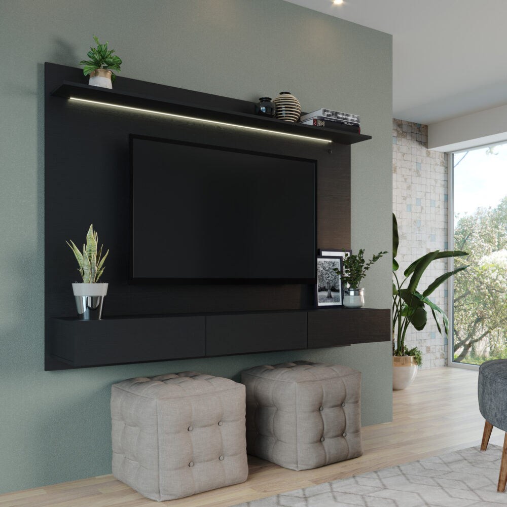 Wall Mounted Floating Entertainment Center for 70″ TVs by HomeStock - 7