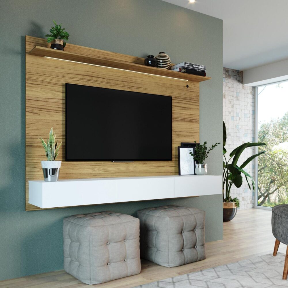 Wall Mounted Floating Entertainment Center for 70″ TVs by HomeStock - 12