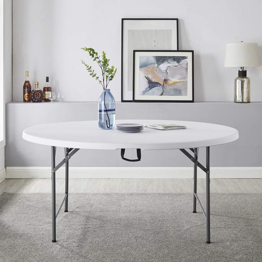 60″ Round Outdoor Folding Table - 11