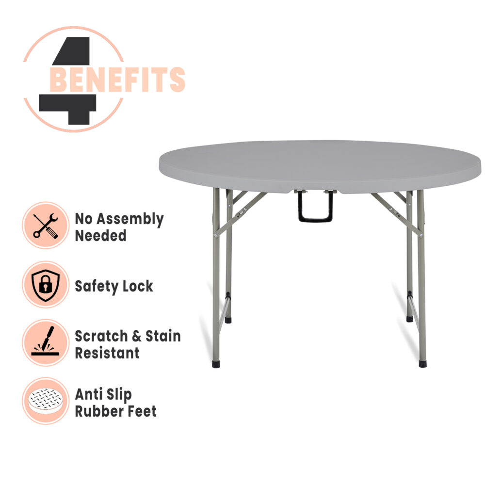 60″ Round Outdoor Folding Table - 15