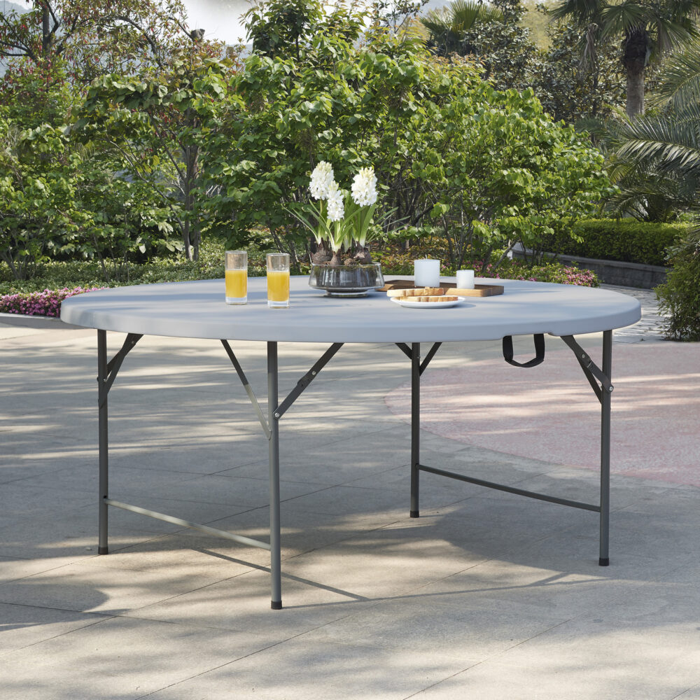 60″ Round Outdoor Folding Table - 20