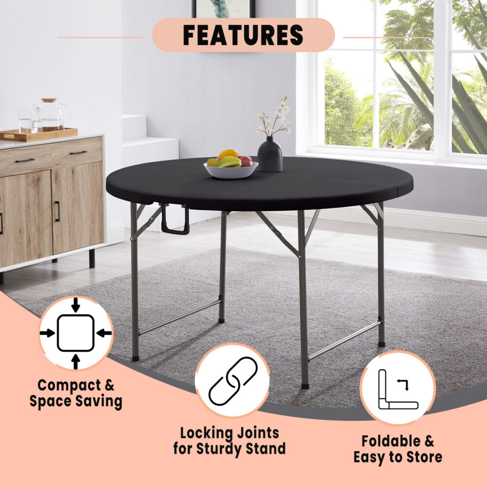 60″ Round Outdoor Folding Table - 24