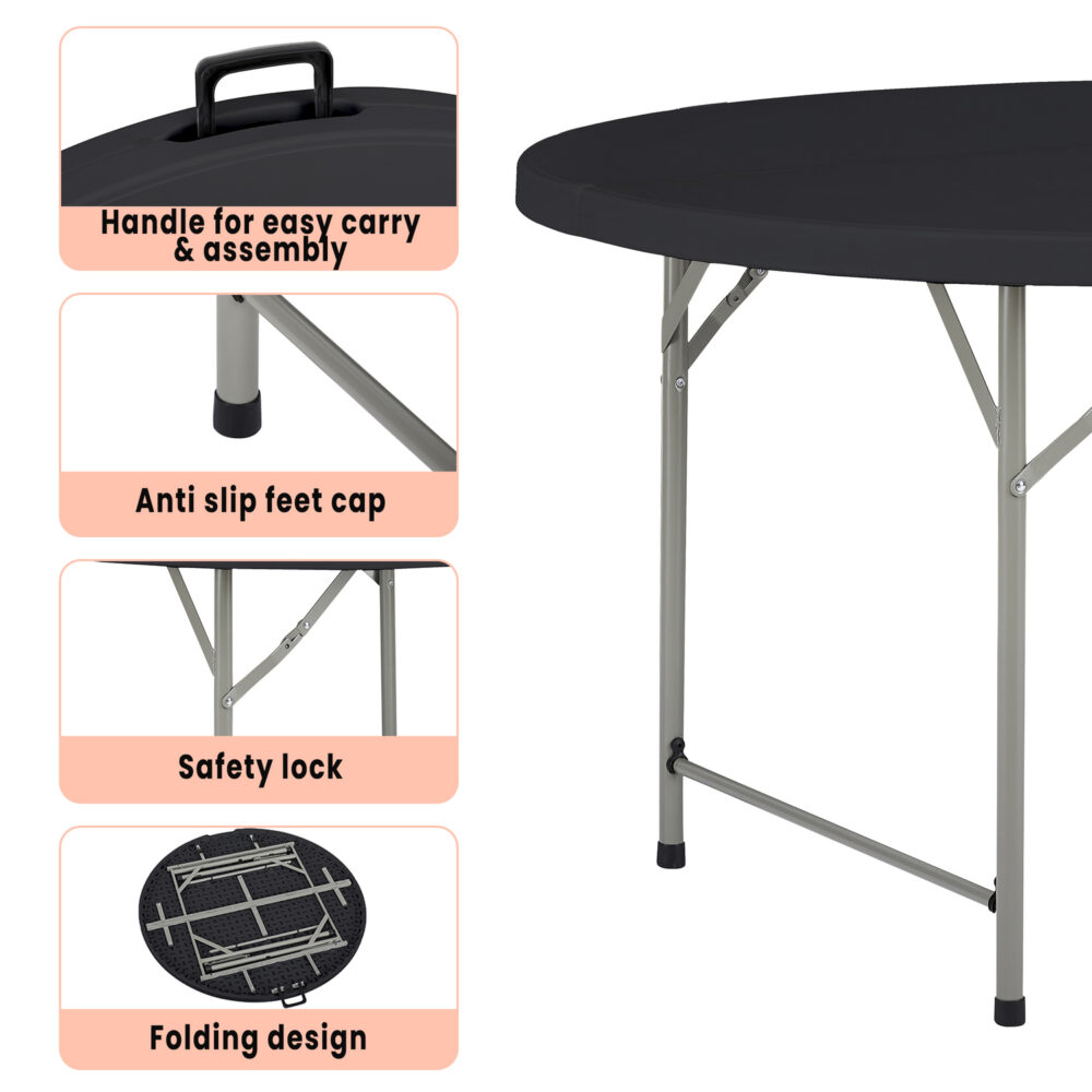 60″ Round Outdoor Folding Table - 26