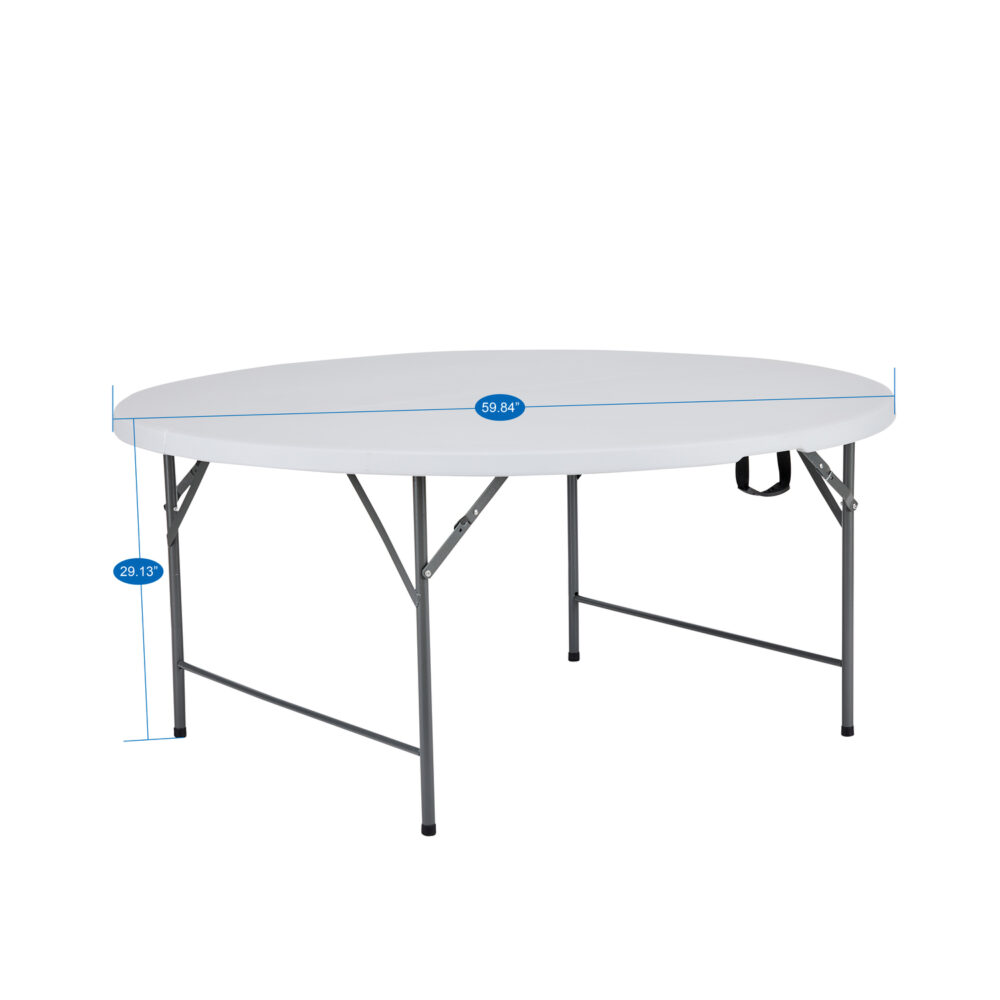 60″ Round Outdoor Folding Table - 28