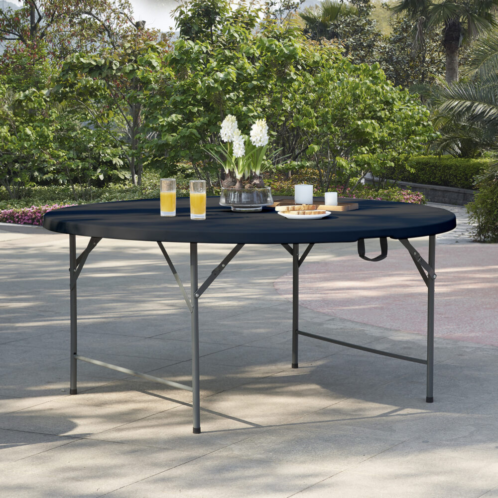 60″ Round Outdoor Folding Table - 30