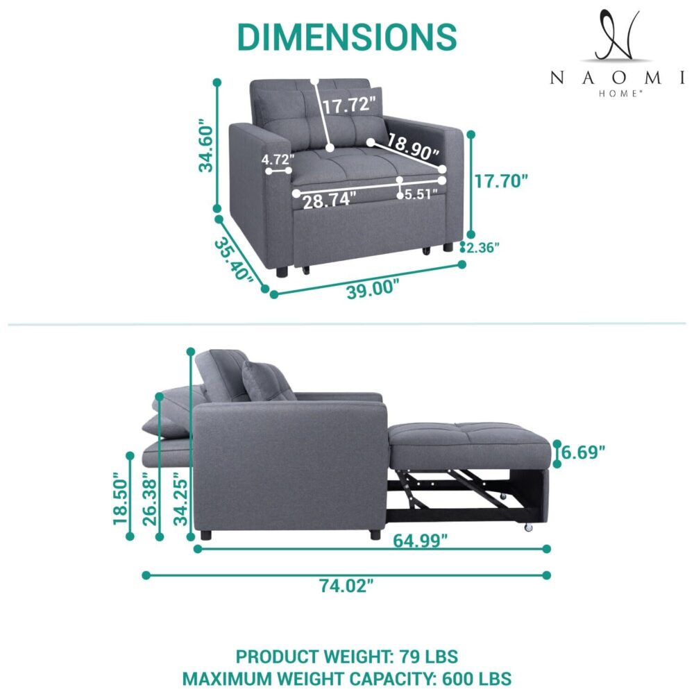 3-in-1 Foldable Chair by HomeStock - 3