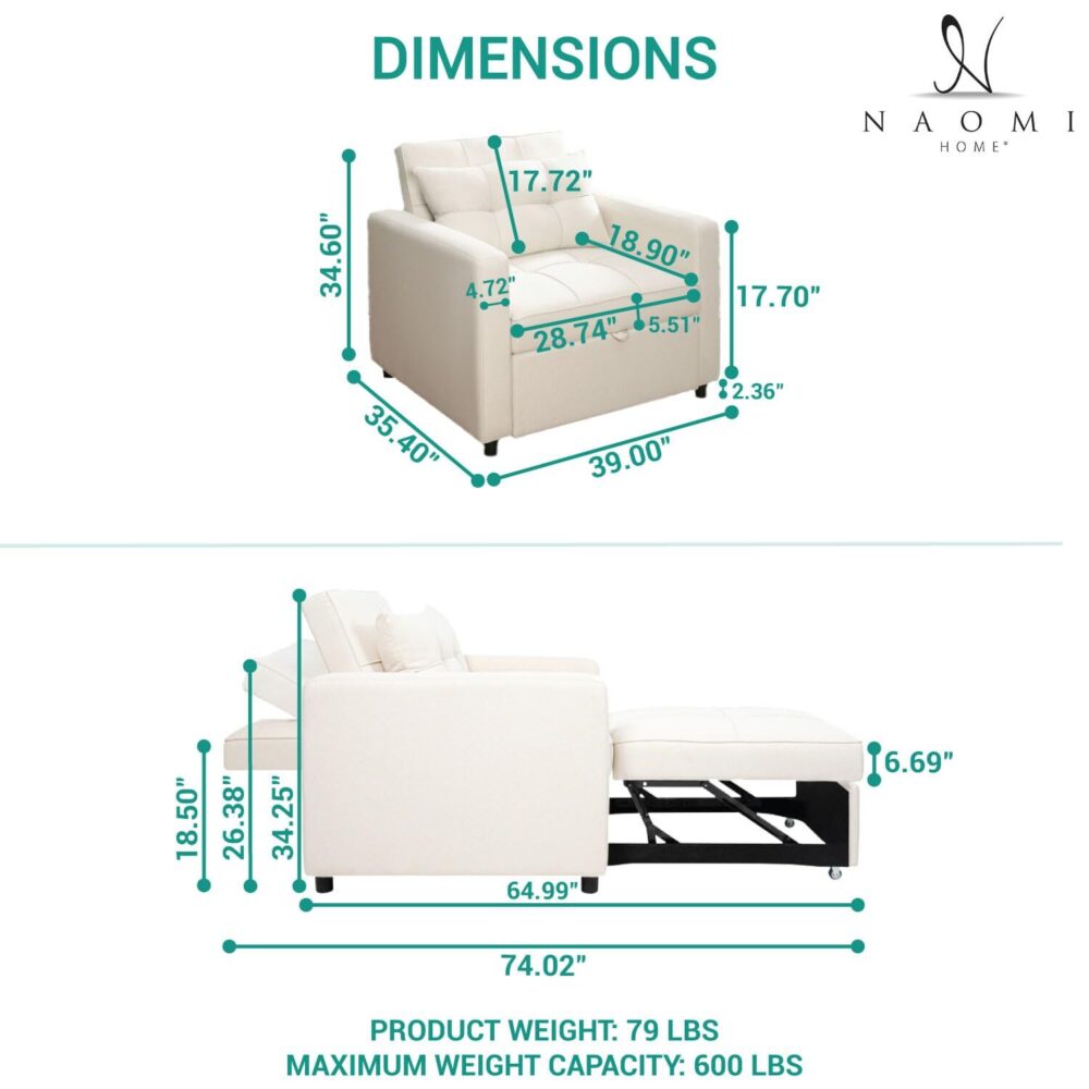 3-in-1 Foldable Chair by HomeStock - 13