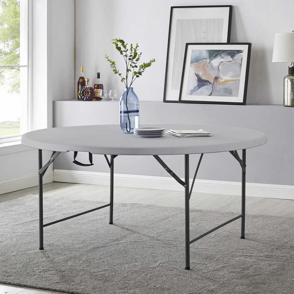 60″ Round Outdoor Folding Table - 17