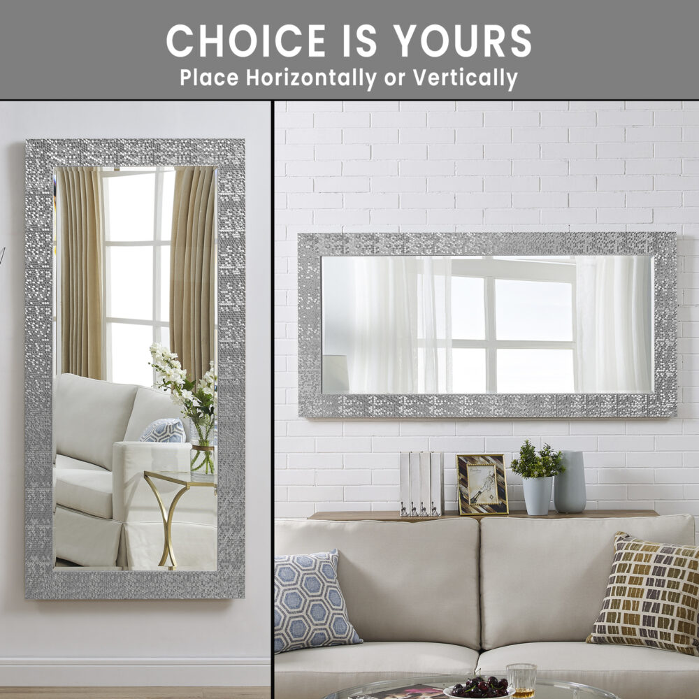 Mosaic Frame Tall Floor Mirror by HomeStock - 4