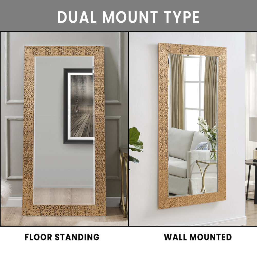 Mosaic Frame Tall Floor Mirror by HomeStock - 8