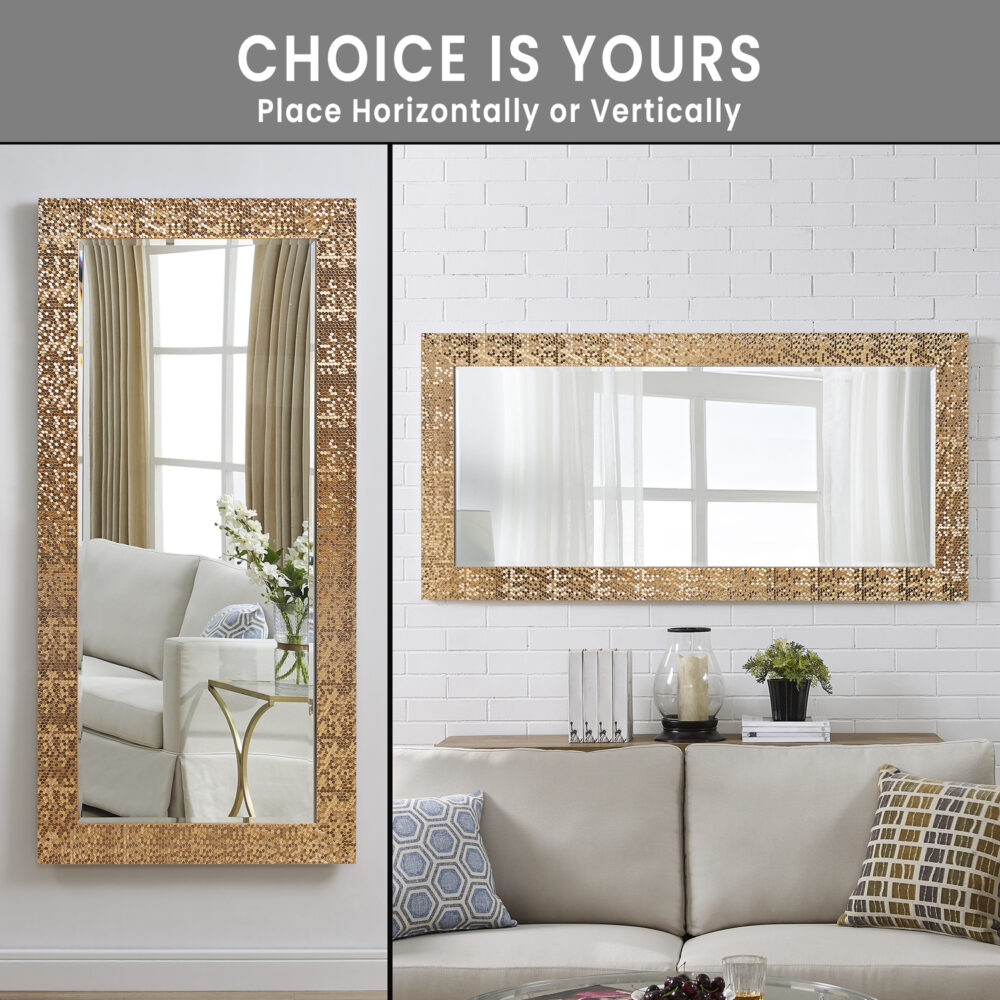 Mosaic Frame Tall Floor Mirror by HomeStock - 9