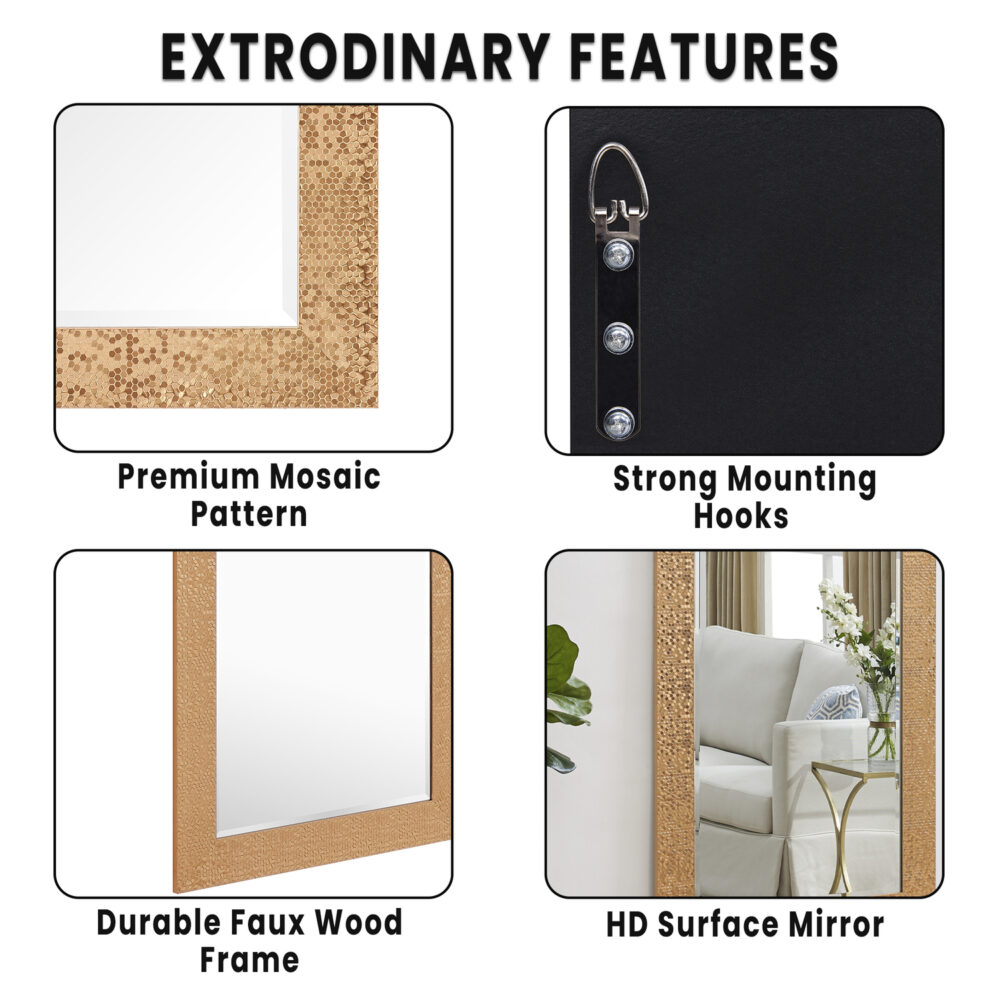 Mosaic Frame Tall Floor Mirror by HomeStock - 11
