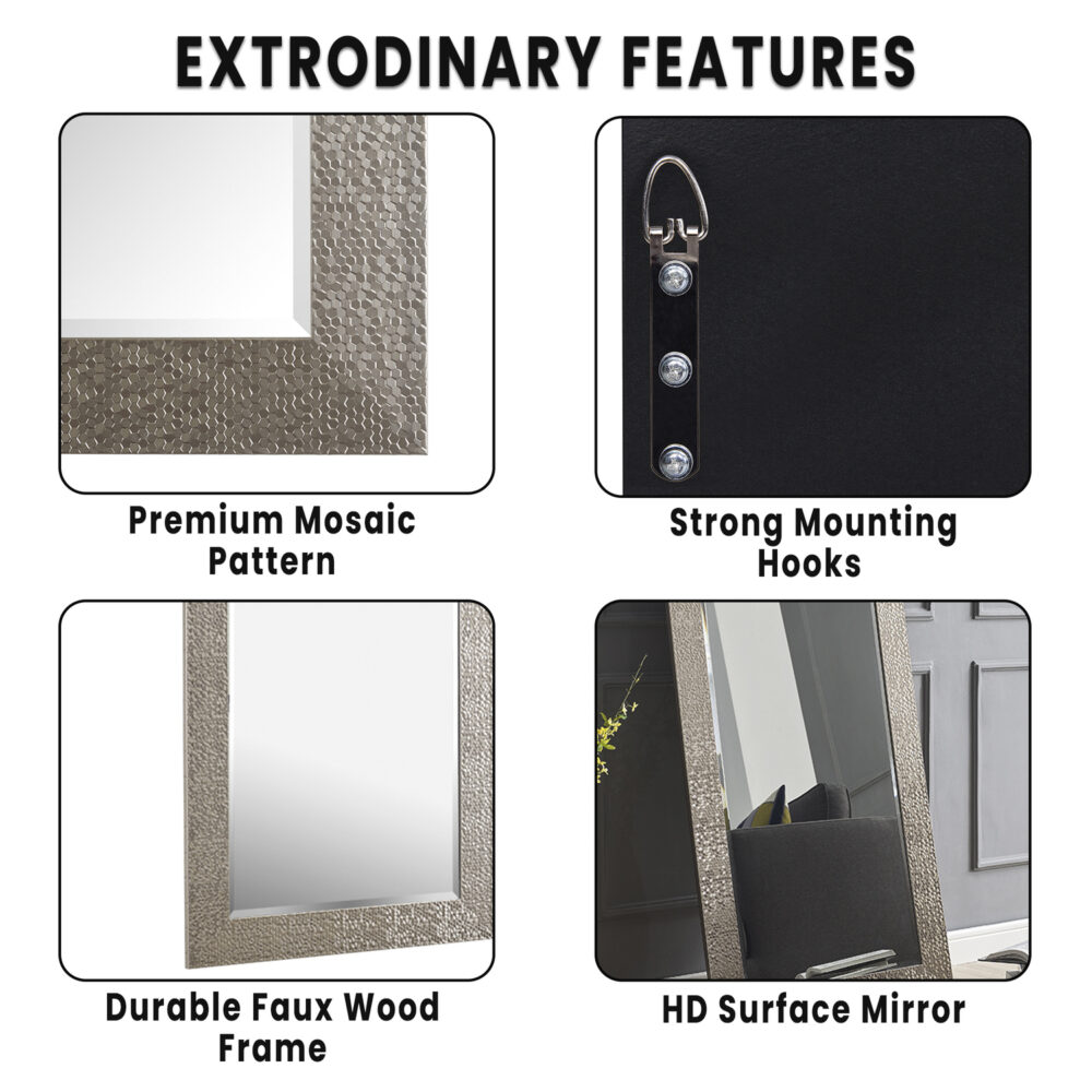 Mosaic Frame Tall Floor Mirror by HomeStock - 26