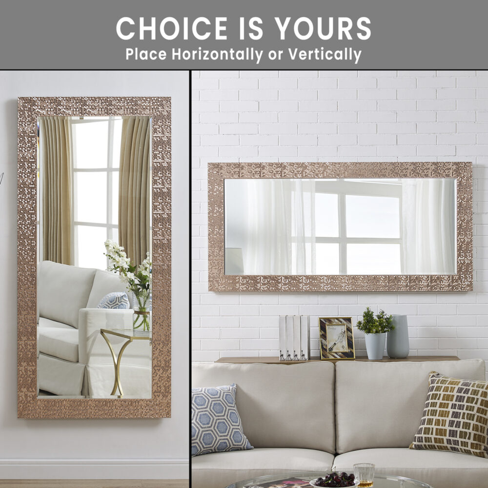 Mosaic Frame Tall Floor Mirror by HomeStock - 34
