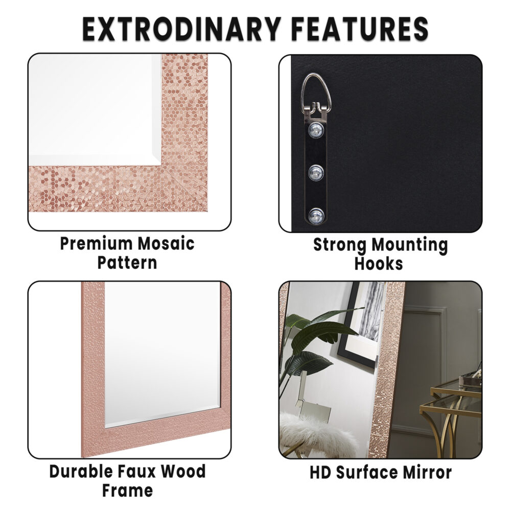 Mosaic Frame Tall Floor Mirror by HomeStock - 36