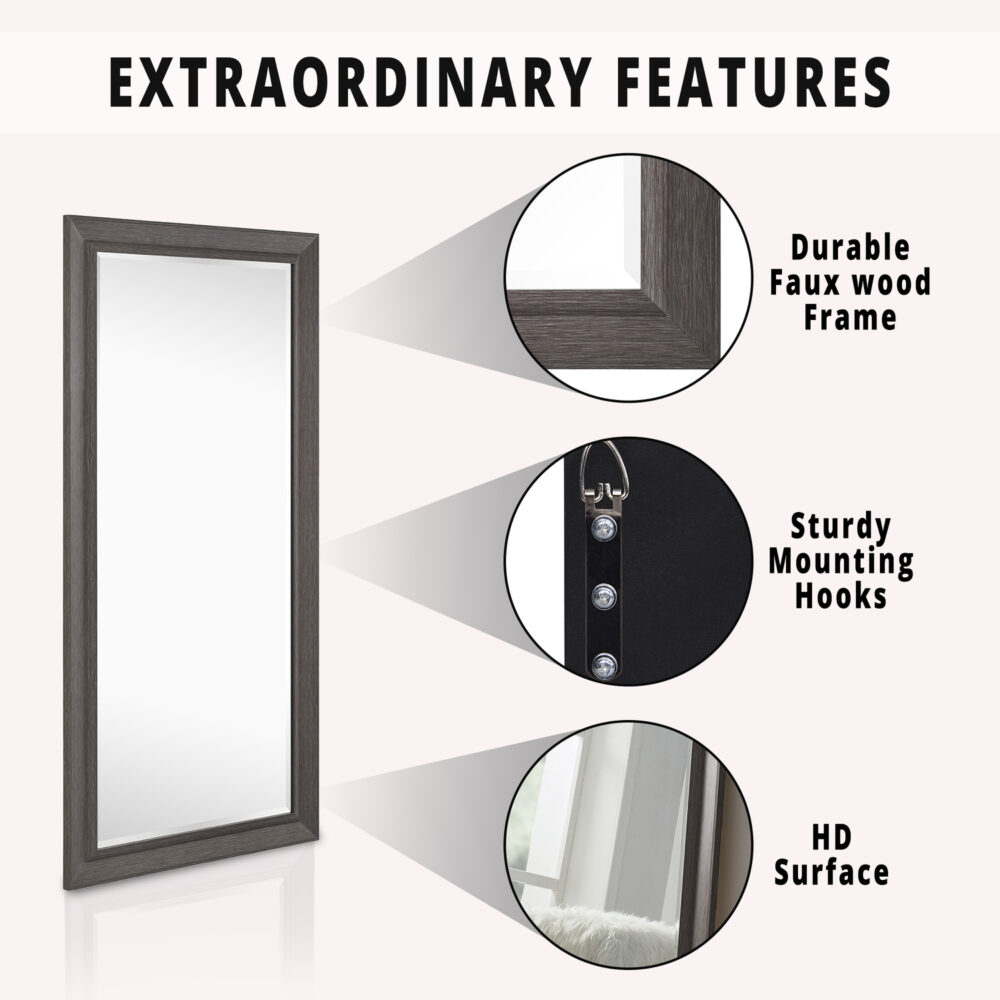 HomeStock Elegant Beveled Leaner Floor Mirror - 6