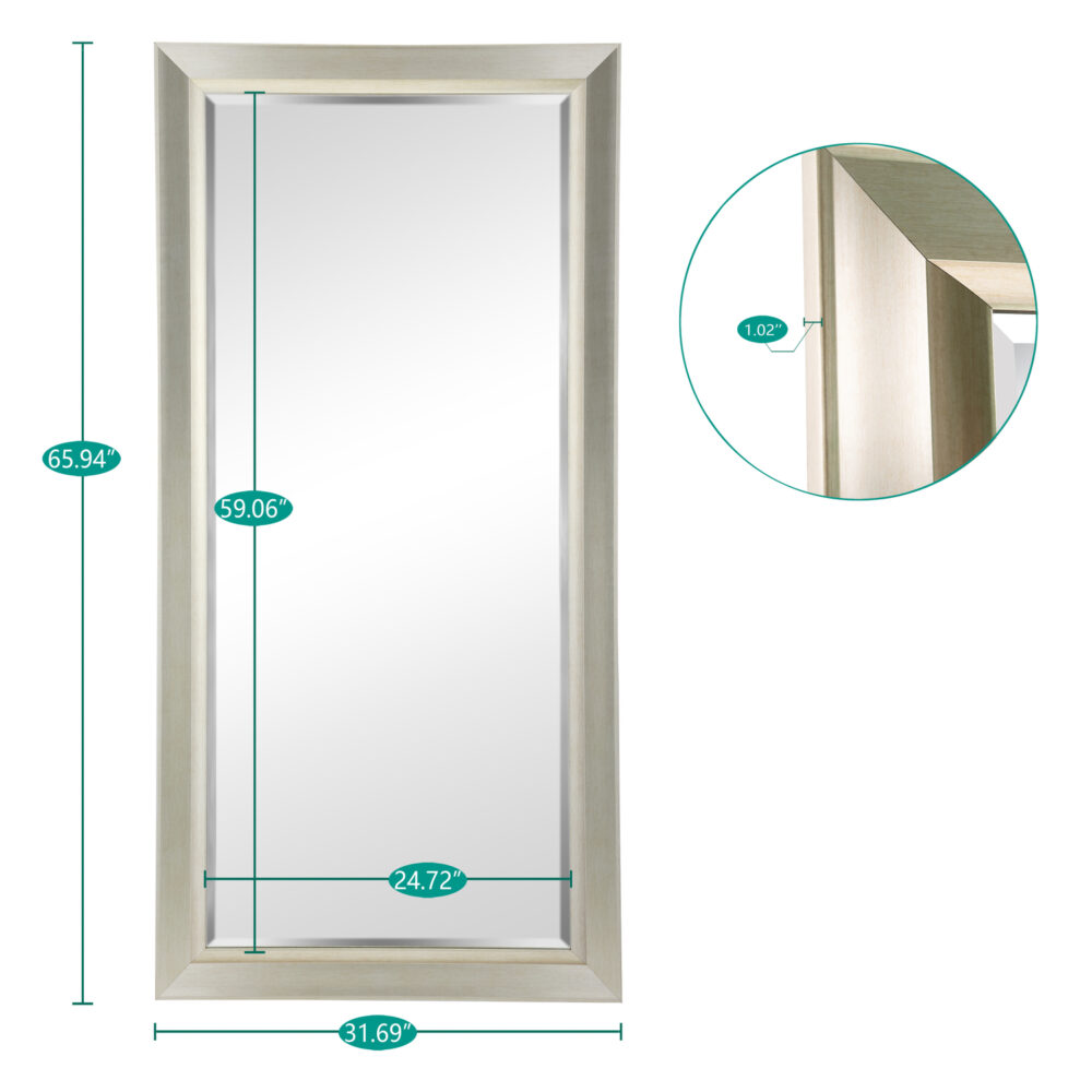 HomeStock Elegant Beveled Leaner Floor Mirror - 8