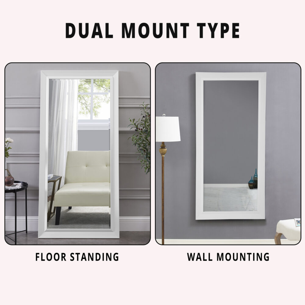 HomeStock Elegant Beveled Leaner Floor Mirror - 18
