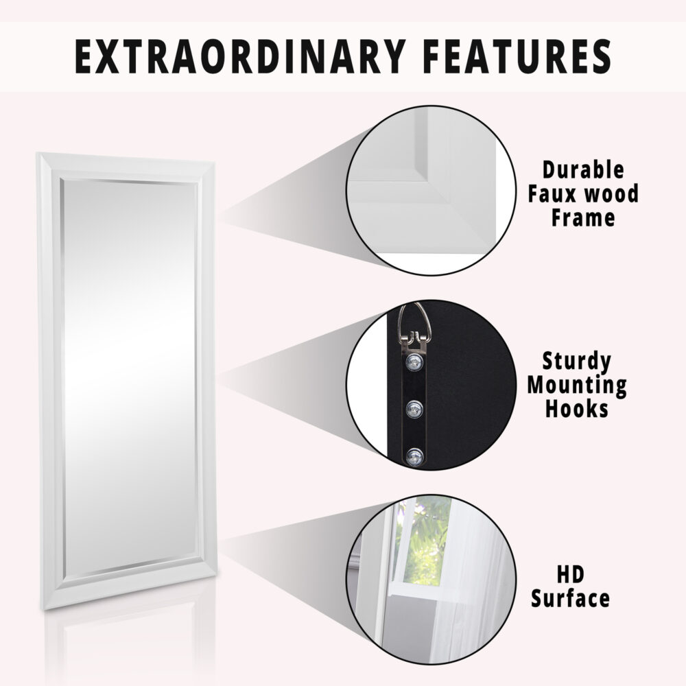 HomeStock Elegant Beveled Leaner Floor Mirror - 21