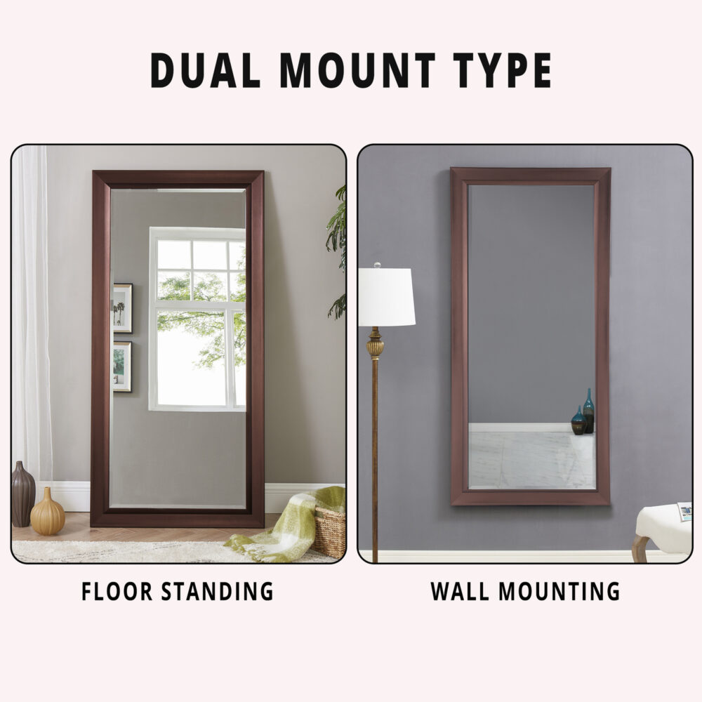 HomeStock Elegant Beveled Leaner Floor Mirror - 28