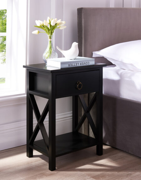 Wooden End Table with Storage Shelf by HomeStock