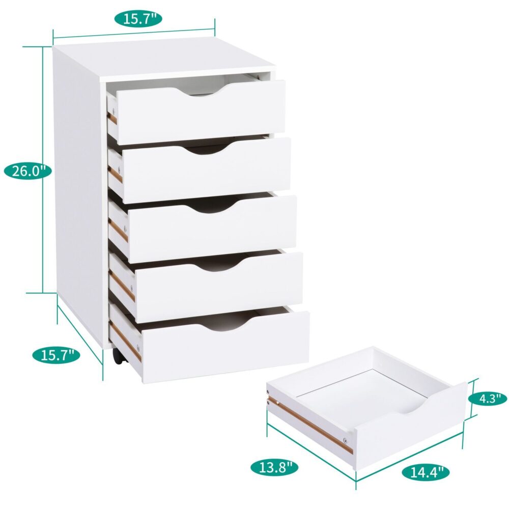5 Drawers Office File Cabinet by HomeStock - 3