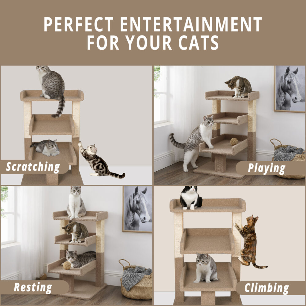 Triple Layer Cat Tower by HomeStock - 15