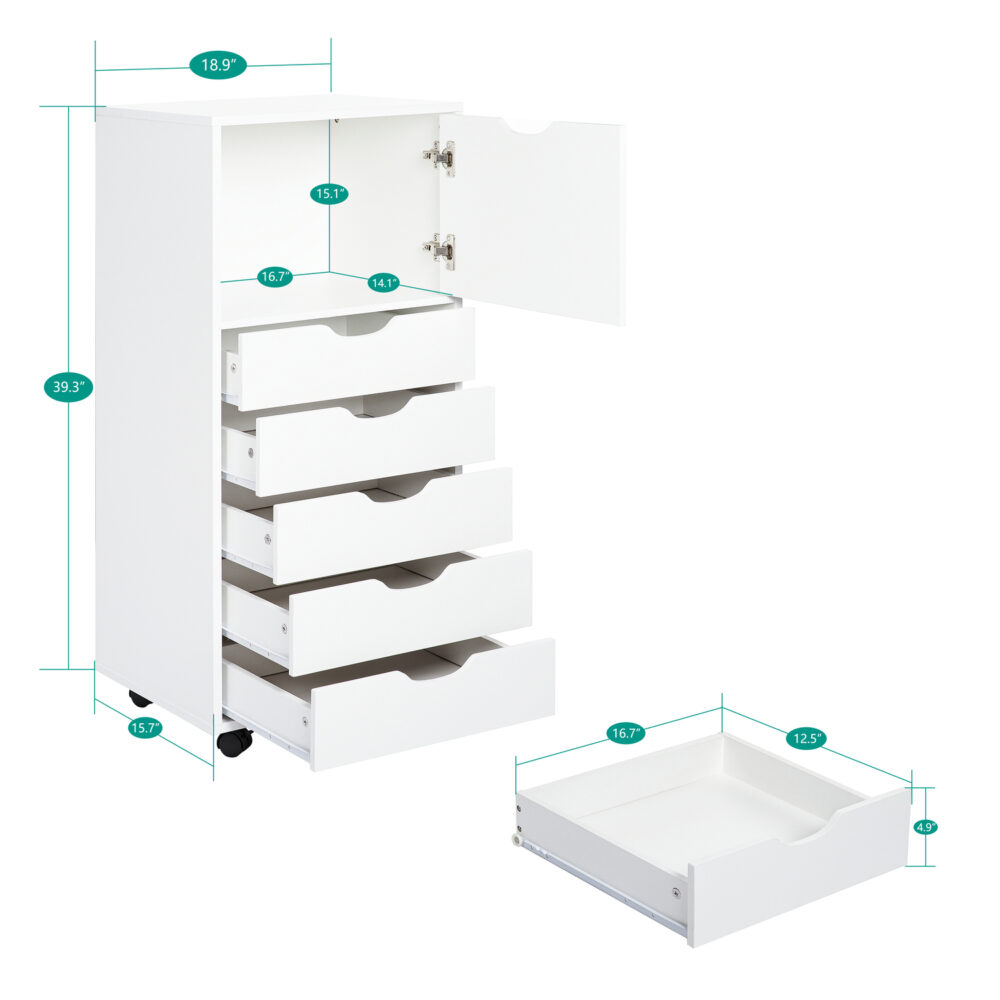 6-Drawer Office Storage Cabinet by HomeStock - 3