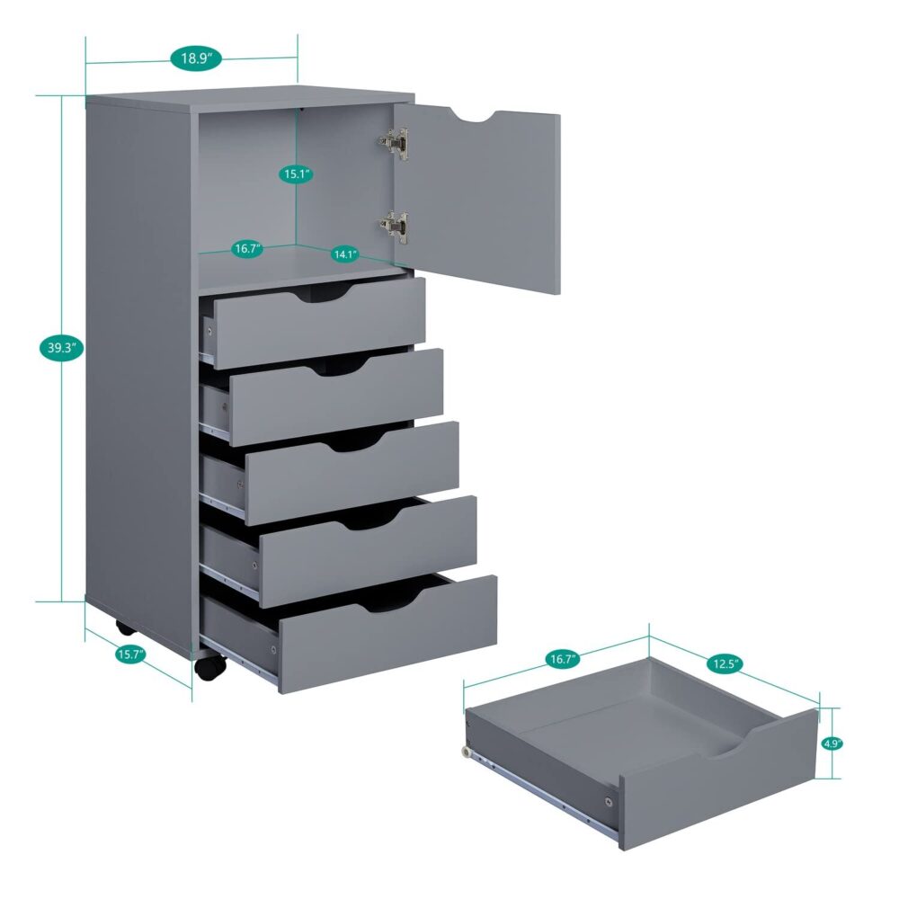 6-Drawer Office Storage Cabinet by HomeStock - 13