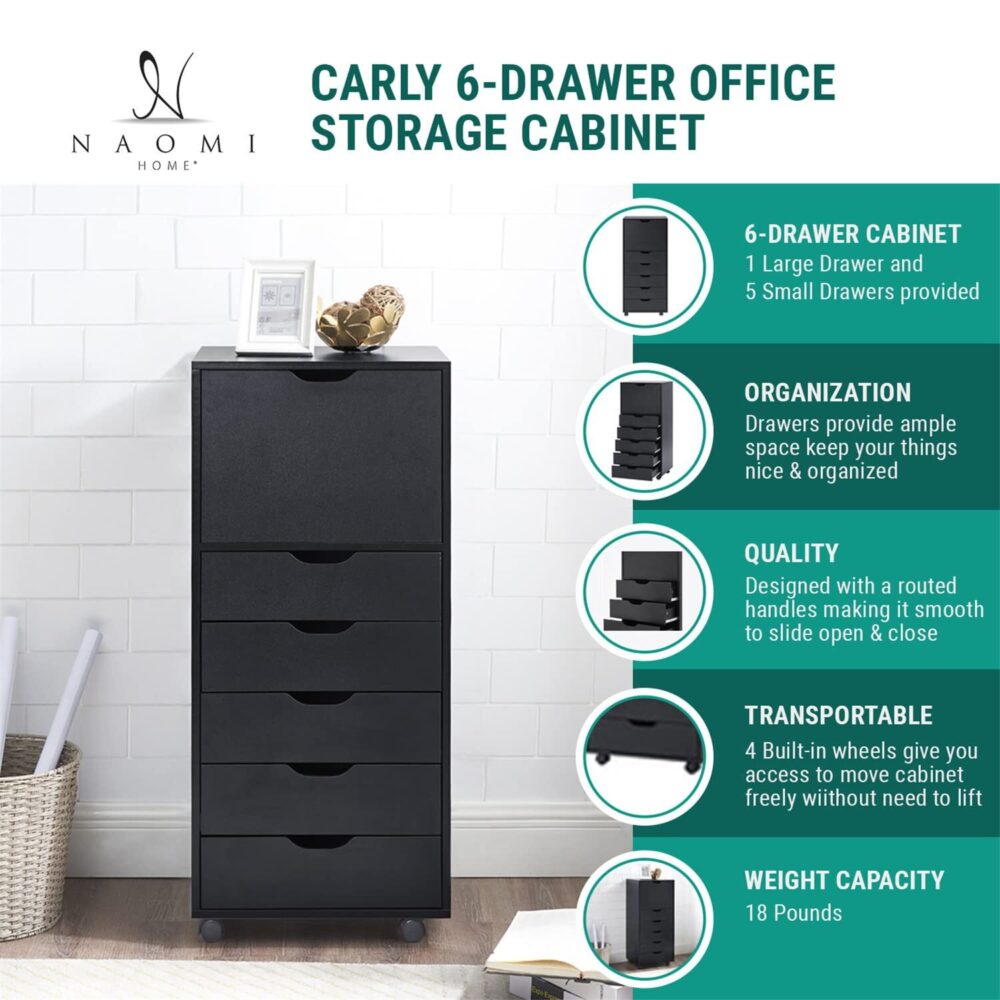 6-Drawer Office Storage Cabinet by HomeStock - 14