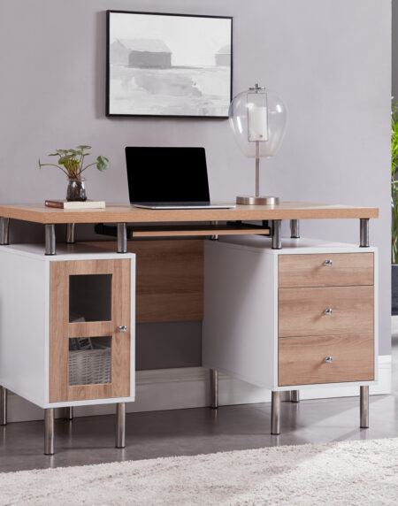 Two-Tone Contemporary Desk by HomeStock