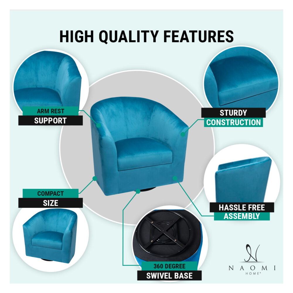 HomeStock Swivel Barrel Accent Chair - 9