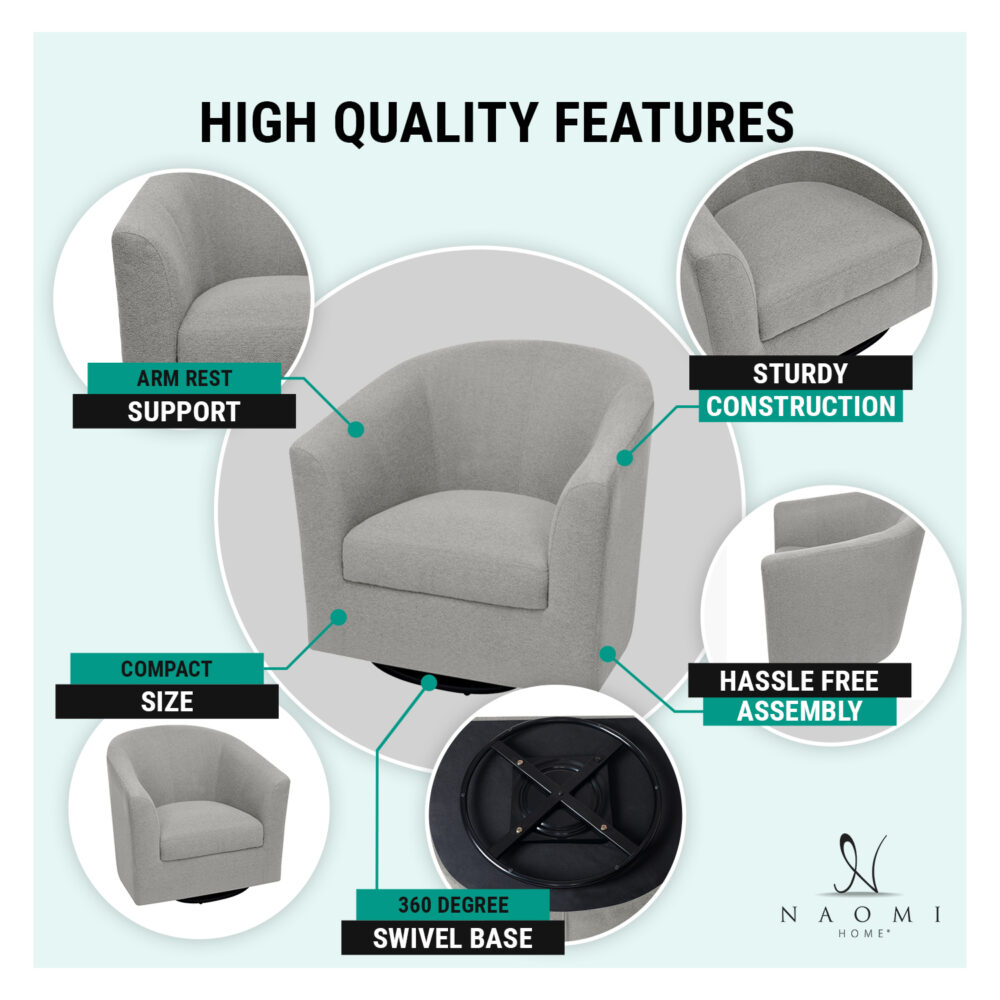 HomeStock Swivel Barrel Accent Chair - 20