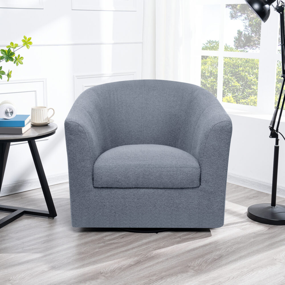 HomeStock Swivel Barrel Accent Chair - 25
