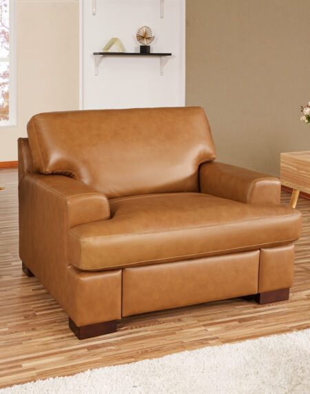 Upholstered Genuine Leather Chair