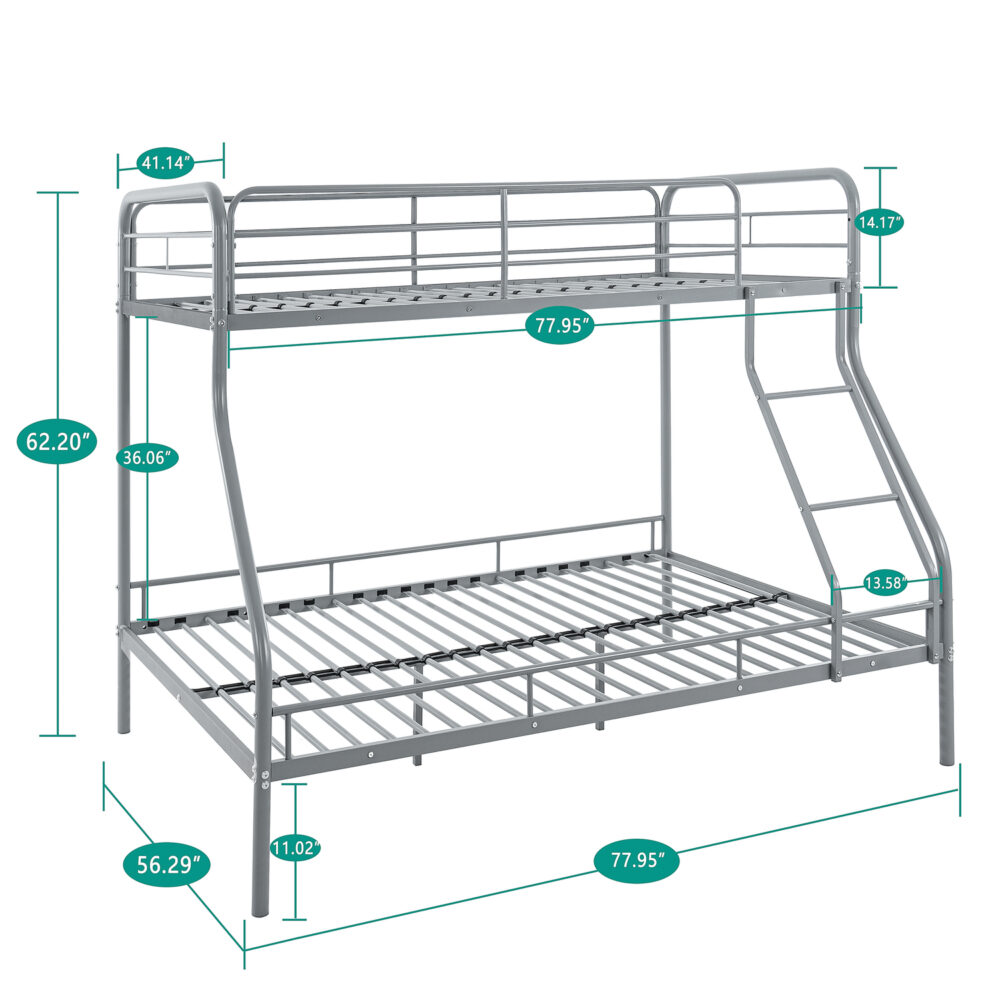 Twin Over Full Metal Bunk Bed - 13