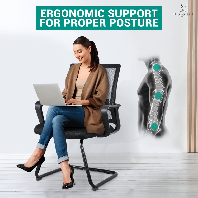 Ergonomic Mesh Office Guest Chair ? Breathable Reception Chair for Waiting Rooms, Medical Clinics ; Conference Areas - 4