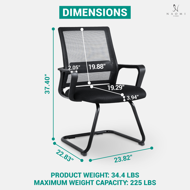 Ergonomic Mesh Office Guest Chair ? Breathable Reception Chair for Waiting Rooms, Medical Clinics ; Conference Areas - 6