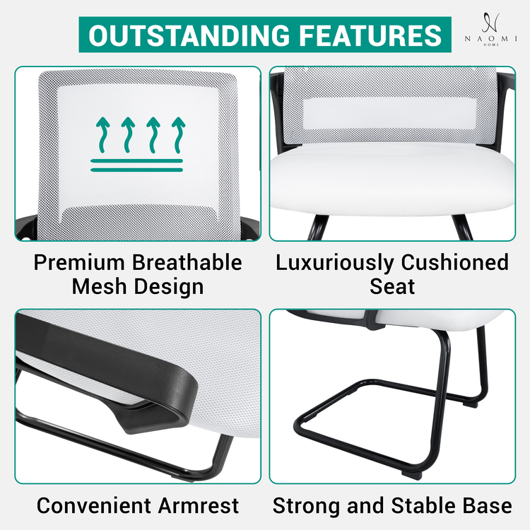 Ergonomic Mesh Office Guest Chair ? Breathable Reception Chair for Waiting Rooms, Medical Clinics ; Conference Areas - 13