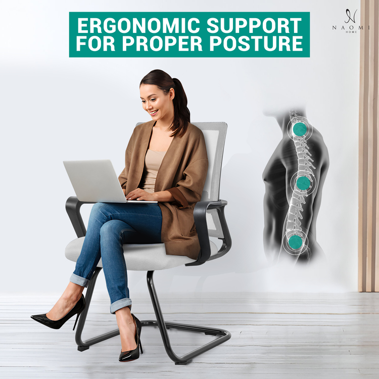 Ergonomic Mesh Office Guest Chair ? Breathable Reception Chair for Waiting Rooms, Medical Clinics ; Conference Areas - 22
